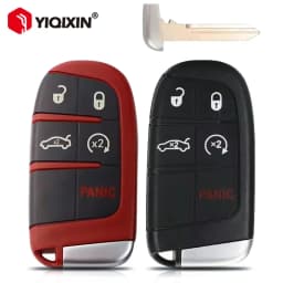 5 Button Remote Car Key Shell Case For Dodge Dart Ram 1500 Dart Challenger Charger For Jeep Chrysler 300 Keyless Go Uncut Blade