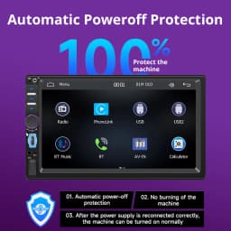2Din Carplay 7'' Bluetooth Car Radio Wireless Android Auto MP5 Player Type-C Charging FM AUX Stereo Audio Universal MirrorLink