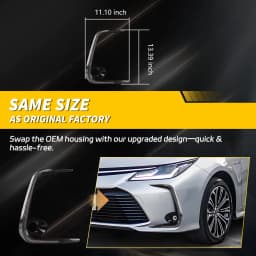 2Pcs Front Turn Signal Light Fog Light Bezel DRL Light Daytime Running Light W/LED For 2019 2020 2021 2022 Toyota Corolla Sedan