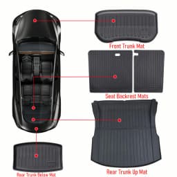 For Tesla Model 3 2026 2025 2024 Front Rear Trunk Mat Back Seat Backrest Protective Pads Cargo Liner Anti Dirty Mat Accessories