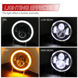 2pcs 7 Inch Round LED Headlight Car Accessories For Wrangler JK TJ For Hummer H1 H2 For Suzuki Samurai Lada 4x4 Urban Niva
