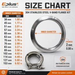 Universal Car 304 Stainless Steel V Band Clamp Turbo Exhaust Pipe Vband Clamp Male Female Flange V Clamp Pipe Connector Kit