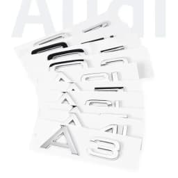 3D Letters Numbers Emblem for Audi A3 A4 A5 A6 A7 A8 Q2 Q3 Q5 Q7 Car Trunk Lid Nameplate Badge Logo Sticker Chrome Glossy Black