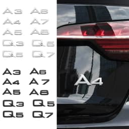 3D Letters Numbers Emblem for Audi A3 A4 A5 A6 A7 A8 Q2 Q3 Q5 Q7 Car Trunk Lid Nameplate Badge Logo Sticker Chrome Glossy Black