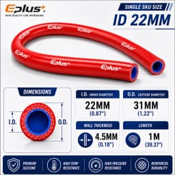Universal Red 4-Ply Reinforced Silicone Tubing Hoses Vacuum Hose 1M Car Engine Air Pipe Flexible Auto Silica Gel Tube