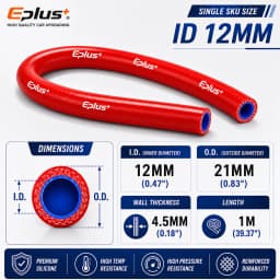 Universal Red 4-Ply Reinforced Silicone Tubing Hoses Vacuum Hose 1M Car Engine Air Pipe Flexible Auto Silica Gel Tube