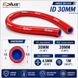 Universal Red 4-Ply Reinforced Silicone Tubing Hoses Vacuum Hose 1M Car Engine Air Pipe Flexible Auto Silica Gel Tube