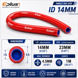 Universal Red 4-Ply Reinforced Silicone Tubing Hoses Vacuum Hose 1M Car Engine Air Pipe Flexible Auto Silica Gel Tube