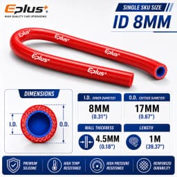 Universal Red 4-Ply Reinforced Silicone Tubing Hoses Vacuum Hose 1M Car Engine Air Pipe Flexible Auto Silica Gel Tube