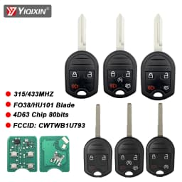 Remote Car Key For Ford Edge Explorer Expedition Mustang Escape Taurus Flex Focus Fusion 433/315MHz 4D63-80bit Chip CWTWB1U793