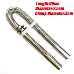 1Pc 60-300cm Car Air Diesel Parking Heater Stainless Steel Spiral Exhaust Pipe Gas Vent Hose Tailpipe Automobile Accessories