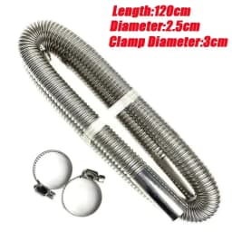 1Pc 60-300cm Car Air Diesel Parking Heater Stainless Steel Spiral Exhaust Pipe Gas Vent Hose Tailpipe Automobile Accessories