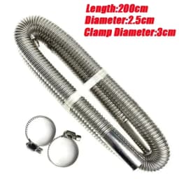 1Pc 60-300cm Car Air Diesel Parking Heater Stainless Steel Spiral Exhaust Pipe Gas Vent Hose Tailpipe Automobile Accessories
