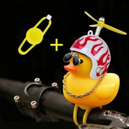 Bicycle Squeaky Duck Bike Horn with Shark Animal Helmet and Propeller Squeaky Bicycle Rubber Ducks Bike Car Dashboard Decoration