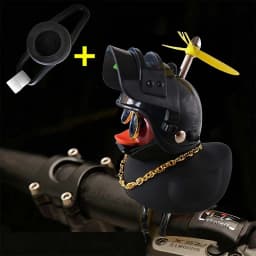 Bicycle Squeaky Duck Bike Horn with Shark Animal Helmet and Propeller Squeaky Bicycle Rubber Ducks Bike Car Dashboard Decoration