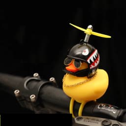 Bicycle Squeaky Duck Bike Horn with Shark Animal Helmet and Propeller Squeaky Bicycle Rubber Ducks Bike Car Dashboard Decoration