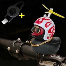 Bicycle Squeaky Duck Bike Horn with Shark Animal Helmet and Propeller Squeaky Bicycle Rubber Ducks Bike Car Dashboard Decoration