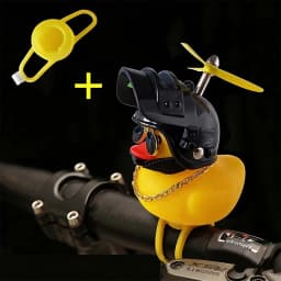 Bicycle Squeaky Duck Bike Horn with Shark Animal Helmet and Propeller Squeaky Bicycle Rubber Ducks Bike Car Dashboard Decoration