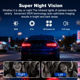BEPOCAM 4CH Dash Cam 4K for Car 360° View DVR Camera 24H Parking Mode GPS WiFi & APP Control Video Recorder Night Vision ZD88A