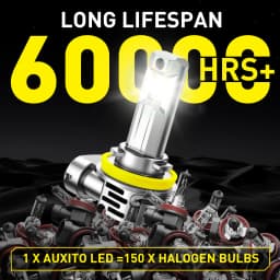AUXITO 2Pcs Canbus H8 H11 LED Headlights 30000LM Super Bright 9005 HB3 9006 HB4 9012 HIR2 Led Lamp with Turbo Fan