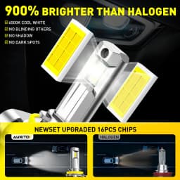 AUXITO 2Pcs Canbus H8 H11 LED Headlights 30000LM Super Bright 9005 HB3 9006 HB4 9012 HIR2 Led Lamp with Turbo Fan
