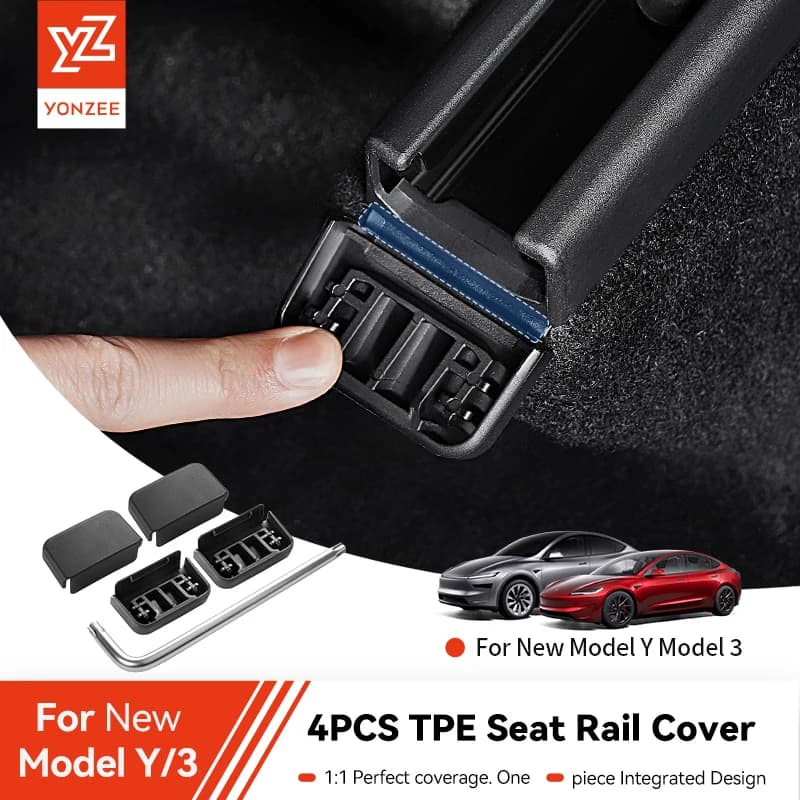 YZ For Tesla Model Y /YL/ 3 Juniper 8pcs Rear Seat Rail Cover Protector Backseat Anti-kick Pad Protection Cover 2026 Accessorie