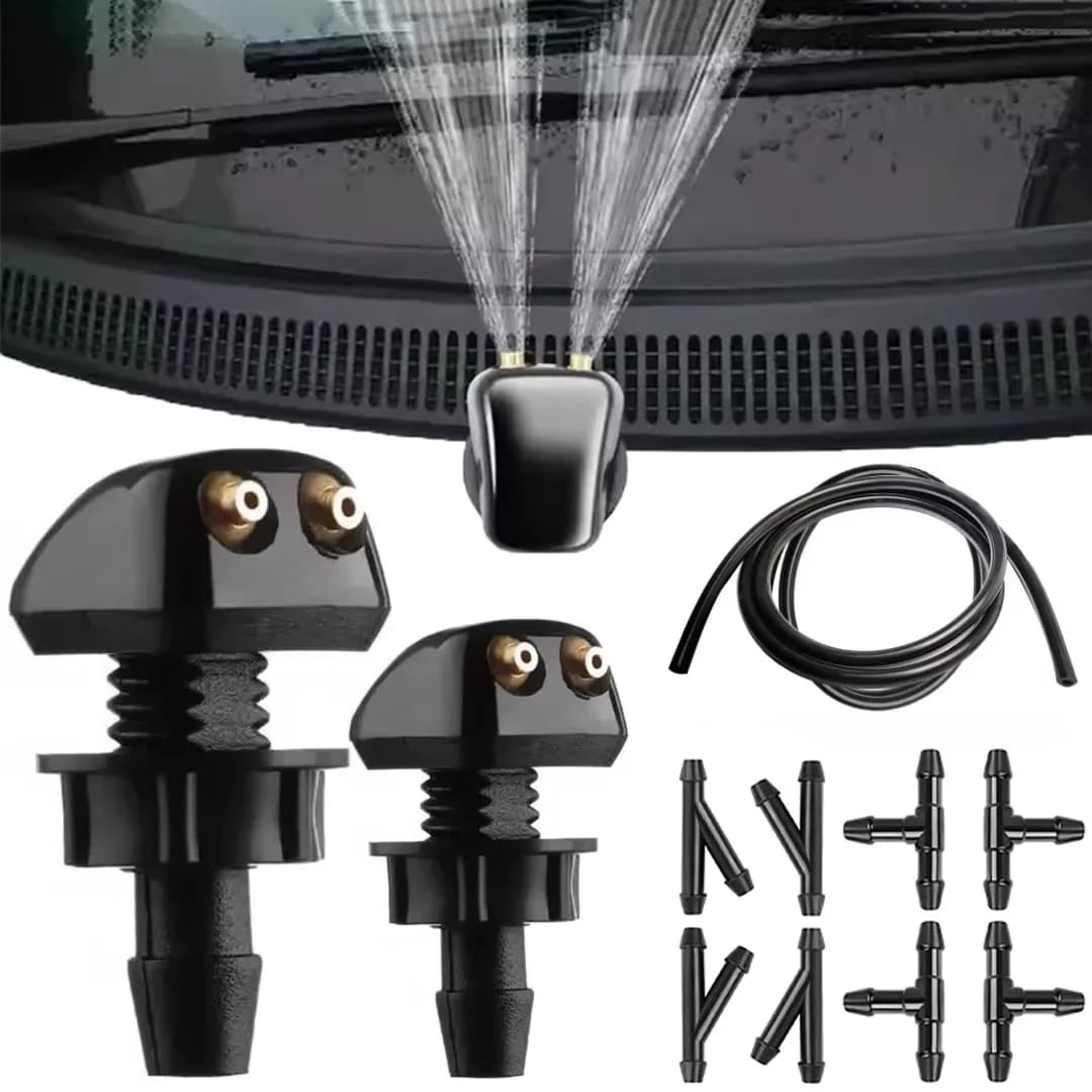 Auto Windshield Washer Nozzle Sprayer Set Universal Washer Hose Connector Dual Holes Windshield Washer Nozzle Car Accessories