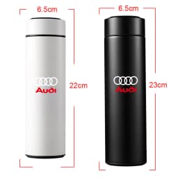 500ml Car Stainless Steel Smart Thermal Mug Intelligent Temperature Display Cup For Audi Sline Q3 Q5 Q7 RS3 RS4 A3 A4 B5 Quattro