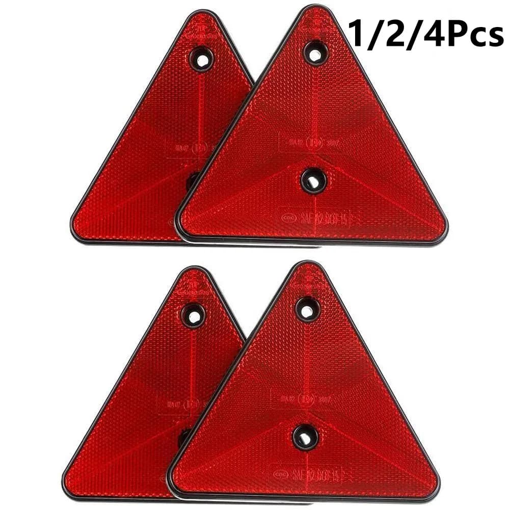 1/2/4Pcs Red Triangle Reflectors Rear Reflectors Safety Warning For Trailer Bike Motorcycle Truck Boat Auto Car Accessories 