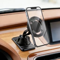 Mini Magnetic Car Phone Holder Dashboard Swivel Mount with Strong Adhesive Base Universal Sticky Stand for All Mobile Cell Phone