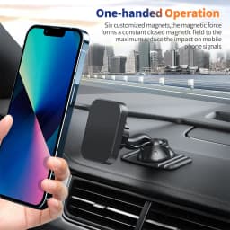 Mini Magnetic Car Phone Holder Dashboard Swivel Mount with Strong Adhesive Base Universal Sticky Stand for All Mobile Cell Phone
