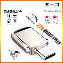 U Disk 2TB Metal Pendrive USB3.2 Type-C Interface Mobile Phone Computer Mutual Transmission Flash Drive 1TB USB Memory Large Cap