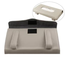 1PC Tissue Box PU Leather Car Sun Visor Hanging Holder Car Tissue Boxes Auto Interior Storage Decoration Accessories
