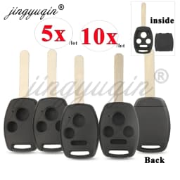 jingyuqin 5/10X High Quality Remote Key Case Shell for Honda Accord Fit CR-V Civic PilotInsight Ridgeline 2008 2009 201020112012
