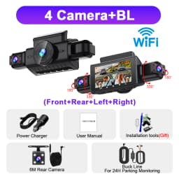  Dashcam for cars 4 Channel Black Box WiFi Driving Camera FHD 1080P Night Vision Loop Recording 24H Parking Mode car accessorie