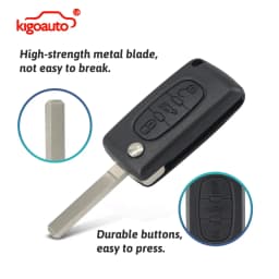 Kigoauto Car Remote Key Fob Shell Case 2/3/4 Button Replacement for Peugeot 207 307 308 407 607 807 for Citroen C2 C3 C4 C5 C6