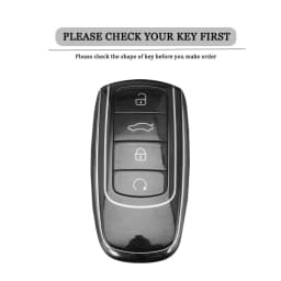 Alloy Leather Car Key Case Cover Shell Fob for Chery EBRO S400 S700 S800 Protection Key Bag Keychain Auto Interior Accessories