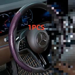Car Universal 38cm Carbon Fiber Car Steering Wheel Cover Non-slip Card Cover Auto Steering Wheel Handle Booster Protective Cover