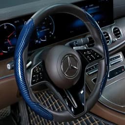 Car Universal 38cm Carbon Fiber Car Steering Wheel Cover Non-slip Card Cover Auto Steering Wheel Handle Booster Protective Cover