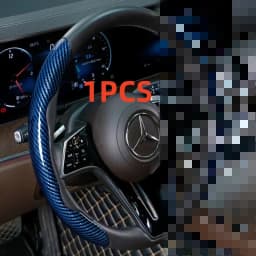 Car Universal 38cm Carbon Fiber Car Steering Wheel Cover Non-slip Card Cover Auto Steering Wheel Handle Booster Protective Cover