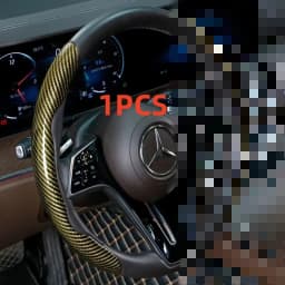 Car Universal 38cm Carbon Fiber Car Steering Wheel Cover Non-slip Card Cover Auto Steering Wheel Handle Booster Protective Cover