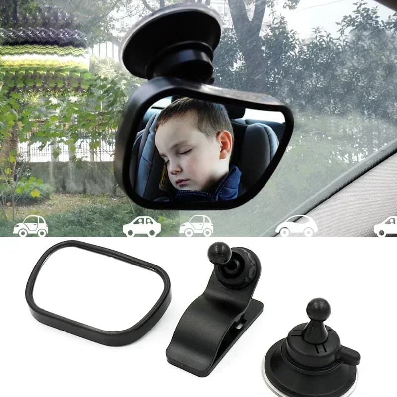 Adjustable Car Baby Rearview Mirror 2 In 1 Convex Safety Mirror For Rear Seat Child Observation Driving Aid Accessory