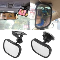 Adjustable Car Baby Rearview Mirror 2 In 1 Convex Safety Mirror For Rear Seat Child Observation Driving Aid Accessory