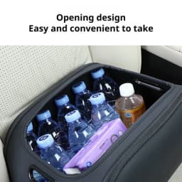 SEAMETAL Large Capacity Car Seat Organizer Universal Portable Storage Bag Zipper Side Opening Design Wear-Resistant Pu Leather