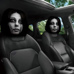 Set of 2 Car Headrest Covers: Perfect for Daily Commutes   Features Quirky Ghosts,