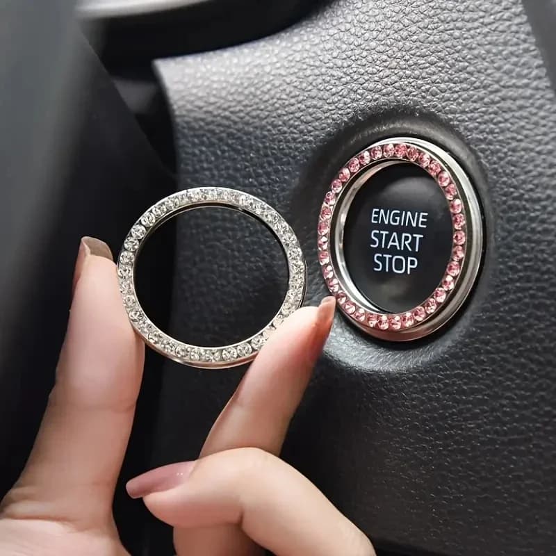 The Car Starts the Rhinestone Decoration Ignition Ring with Diamond Decoration Ring with One Button