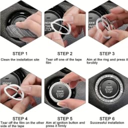The Car Starts the Rhinestone Decoration Ignition Ring with Diamond Decoration Ring with One Button