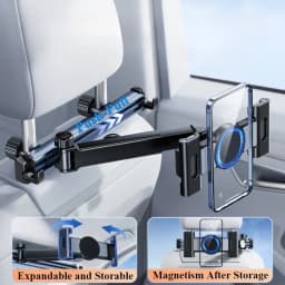 Hipacool Telescopic Car Phone Holder Tablet Seat Back Stand Headrest Adjustable Magneitc Car Tablet Bracket for 5.6-11.8“Device