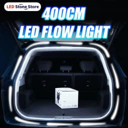 400CM Dynamic Trunk Flow Light for SUV/MPV PVC Flexible Car Scanning Flowing Light Strip Led Decorative Lamp Universal for 12V