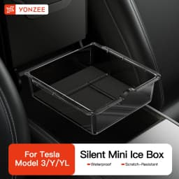 YZ For Tesla Model 3 Y YL Juniper Highland 2026 Console Armrest Storage Box ABS Silicone Mat Non-slip Organizer Car Accessories